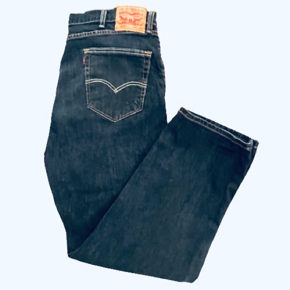 Levi’s Men’s 505 Dark Wash Denim Jeans - Picture 2 of 6